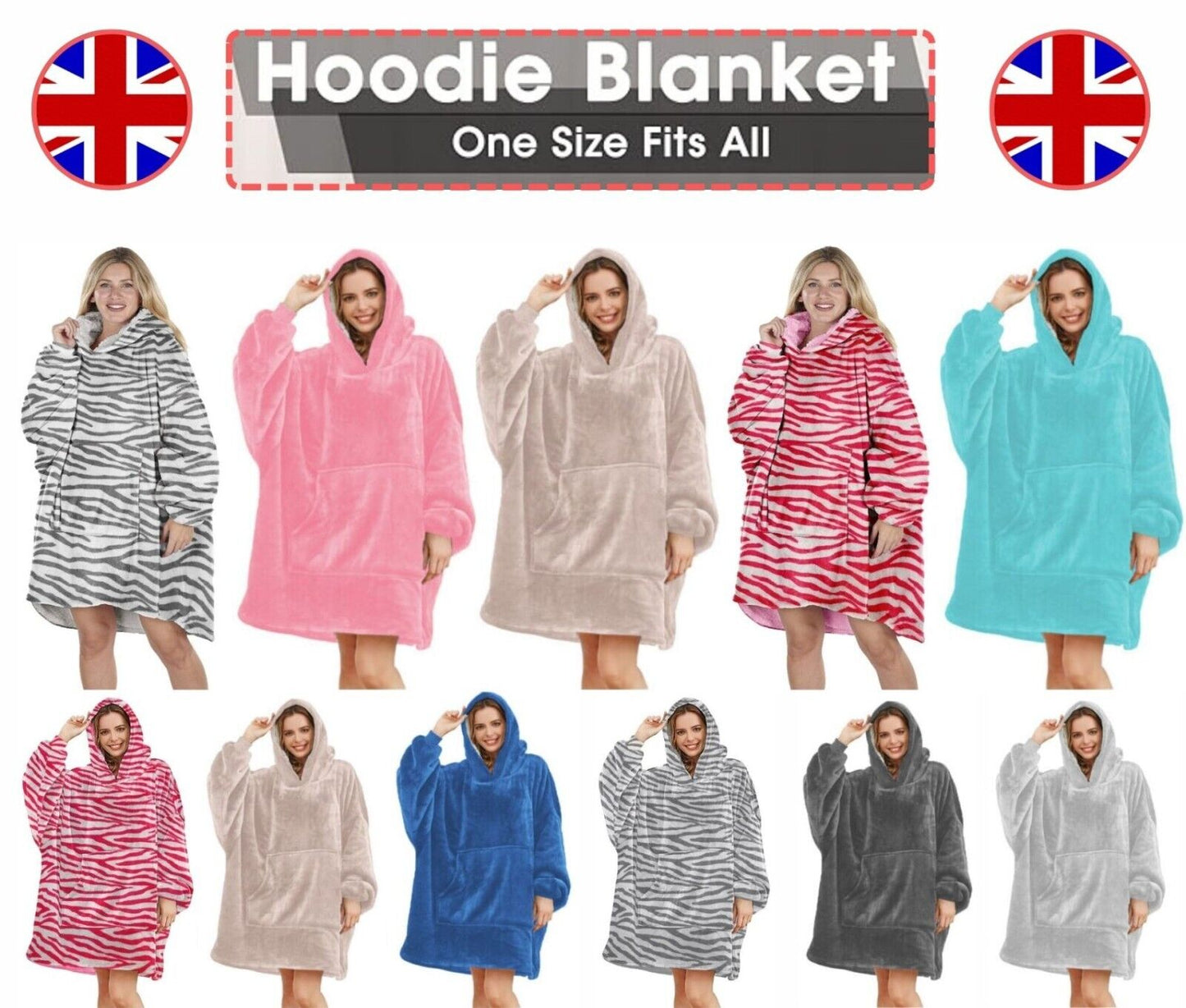 Unisex Body Warmer Blanket Hoodie Plush Sherpa Fleece Oversized Long Sweatshirts