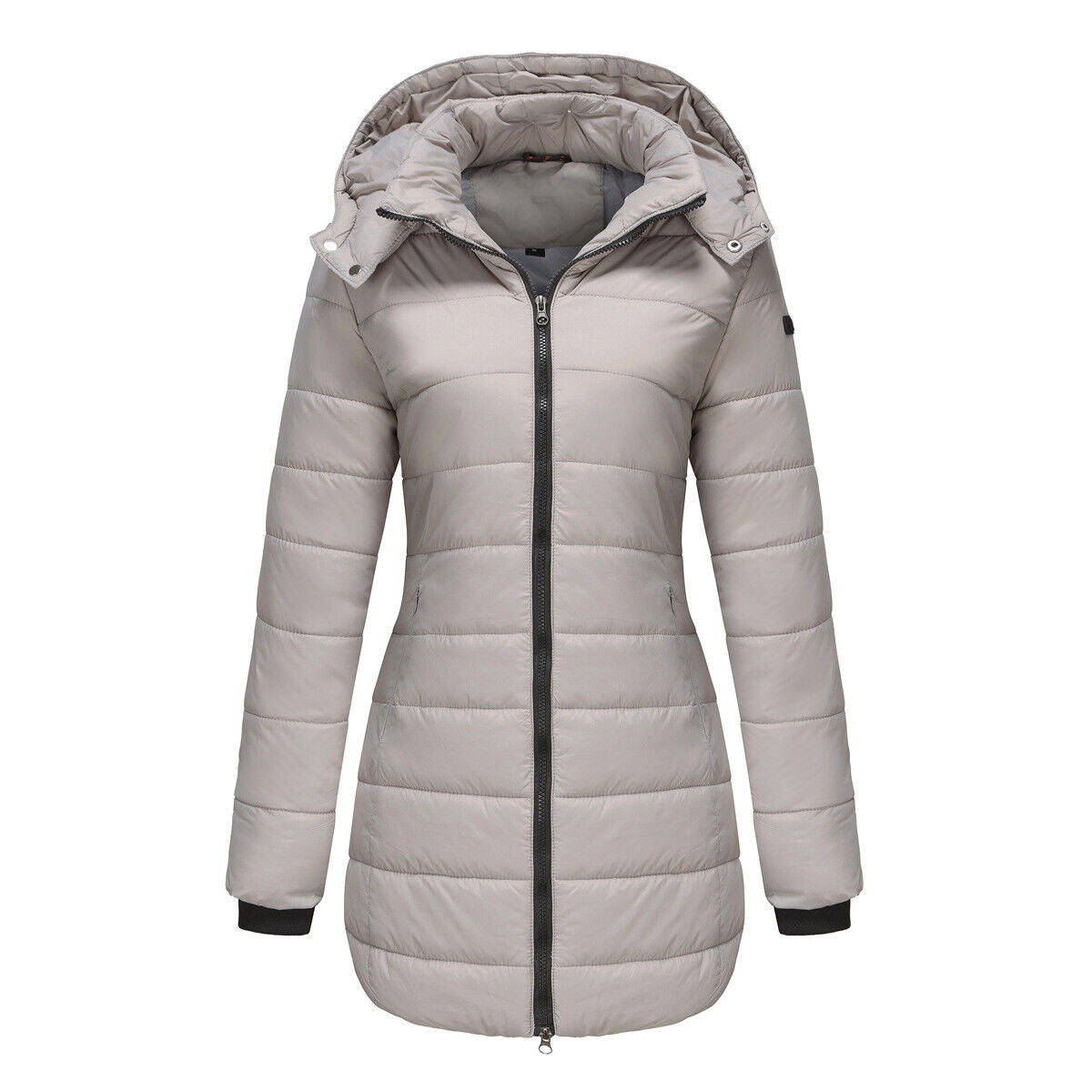 Women Winter Long Parka Quilted Coat Hooded Ladies Warm Padded Puffer Jacket